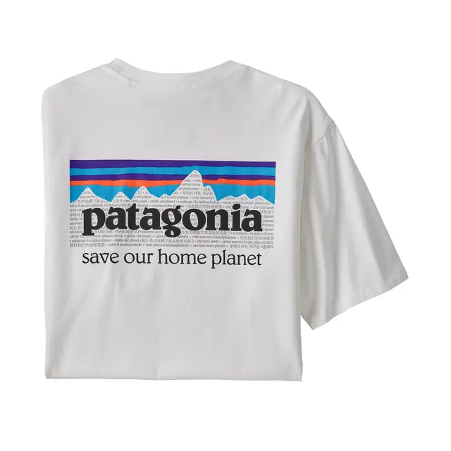 Patagonia M P-6 Mission Organic White S T-skjorte laget av organisk bomull 