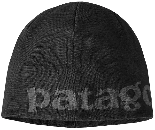 Patagonia Beanie Hat Logo Belwe Black One Size lue for all utendørs aktivitet 