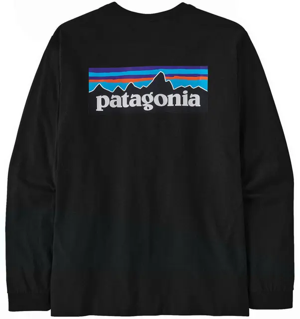 Patagonia LS P-6 Responsibili-Tee XS Black LongSleeve t-shirt med logo 