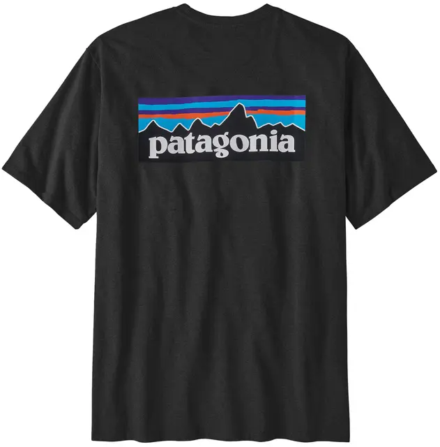 Patagonia M P-6 Logo Responsibili-Tee XS Black T-skjorte med patagonia logo 