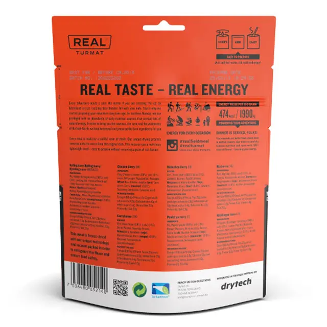 Real Turmat Kylling Karri Sødmefull og laktosefri gryterett 