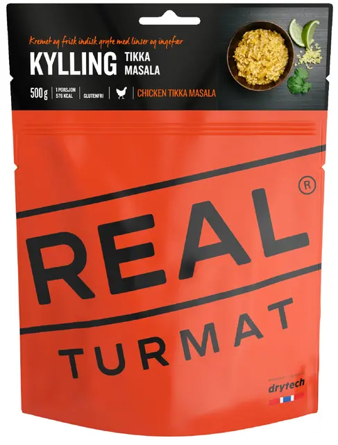 Real Turmat Kylling Tikka Masala Glutenfri indisk gryterett 