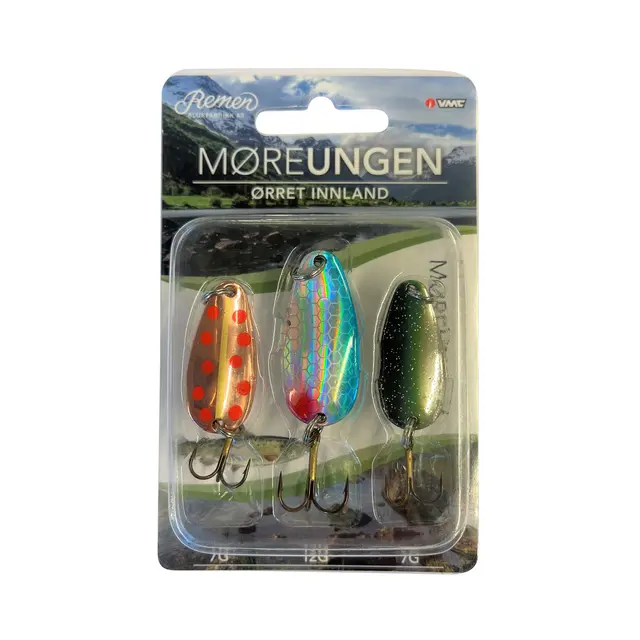 Remen Møreungen Ørret Innland sluksett 3-pack Møreungen til fiske i innlandet 