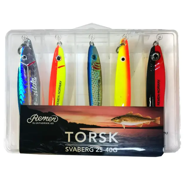 Remen Torsk Svaberg 25-40g 5-pack torskesluker for svabergfiske 