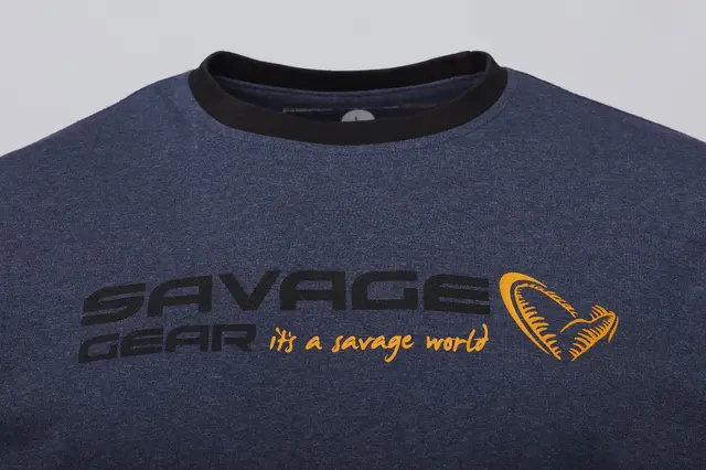 Savage Gear Signature Logo T-Shirt S Blue Melange 
