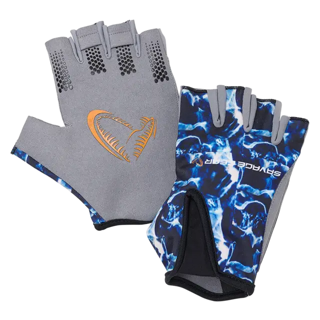 Savage Gear Marine Half Glove M Sea Blue, Fingerløs Hanske 