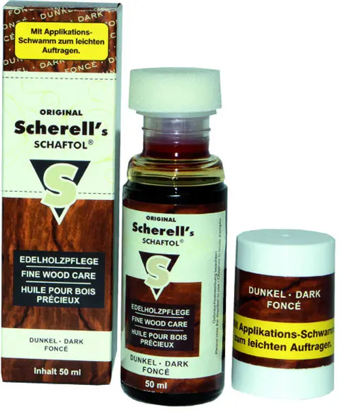 Scherell Schaftol mørk stokkolje 50ml som beskytter mot vær og vind 