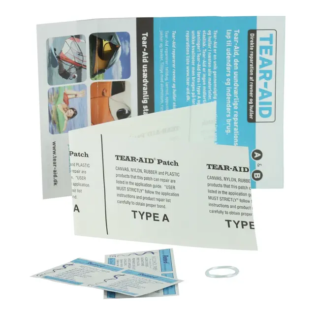 Tear-Aid Repair Set Type A Fester/tetter alle stoffer unntatt vinyl 