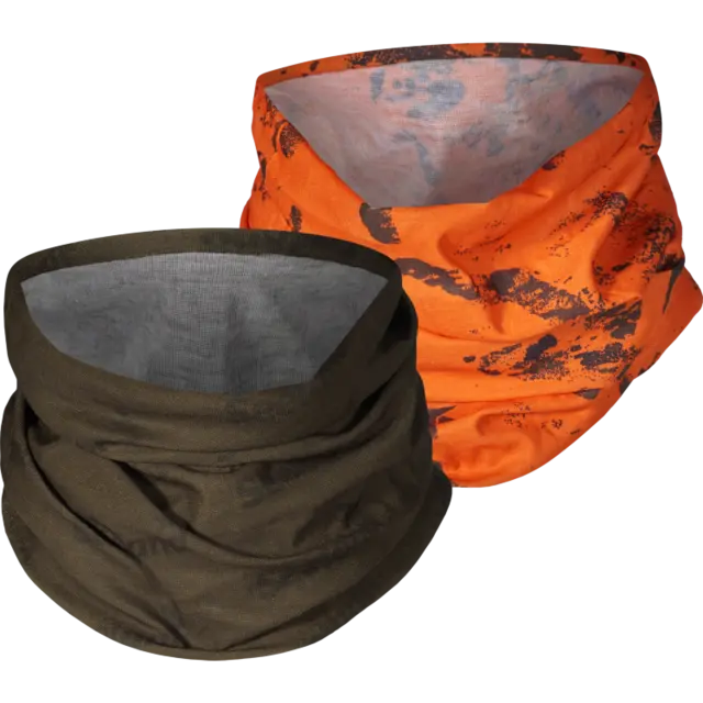 Seeland Neck Gaiter 2-pack hals One Size Pine green og InVis orange blaze halser 