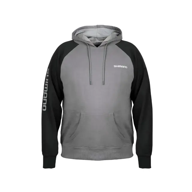 Shimano Pull Over Hoodie Grey M Behagelig hettegenser med frontlomme 