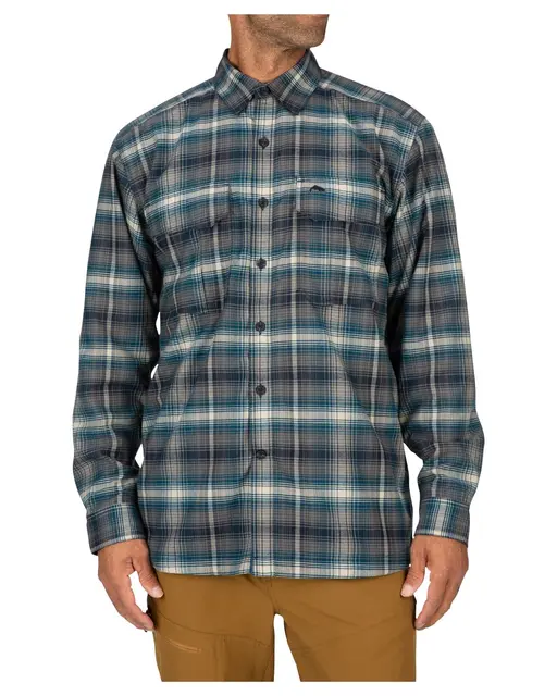 Simms ColdWeather Shirt S Dark Bronze Black Plaid 