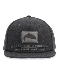 Simms Wool Trout Icon Cap Graphite Ikonisk ullcaps med l&#230;rdetalj