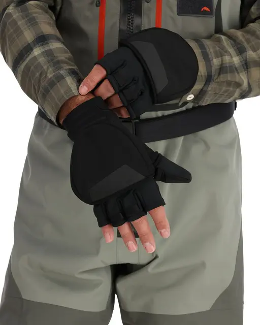 Simms Windstopper Foldover Mitt M Varm goretex vott med foldbar front 