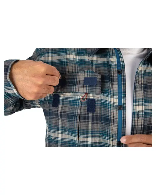 Simms ColdWeather Shirt S Dark Bronze Black Plaid 