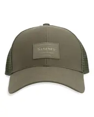 Simms Cardwell Trucker Dark Olive Caps med t&#248;ff l&#230;rdetalj