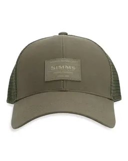 Simms Cardwell Trucker Dark Olive Caps med t&#248;ff l&#230;rdetalj