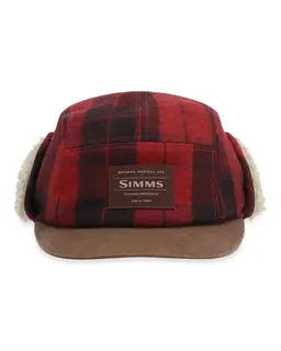 Simms Coldweather Cap Red Buffalo Plaid Varm og stilig caps