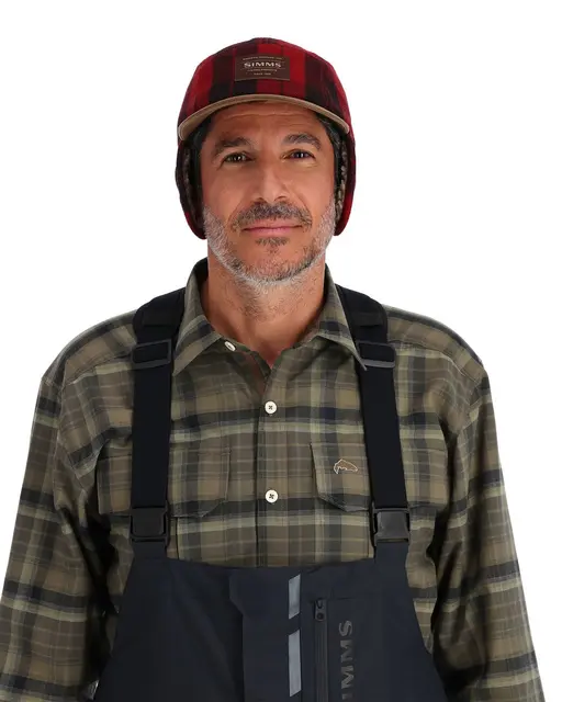 Simms Coldweather Cap Red Buffalo Plaid S/M 