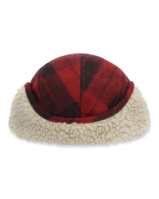 Simms Coldweather Cap Red Buffalo Plaid S/M 