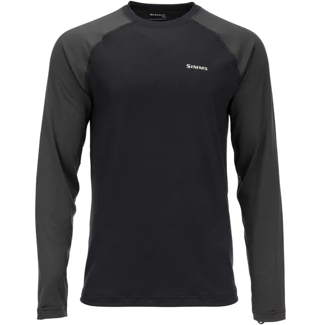 Simms Lightweight Baselayer Top Black S Flott teknisk genser som innerste lag 
