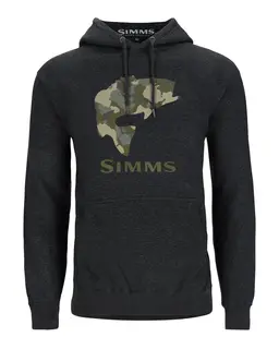Simms Bass Fill Hoody Charcoal Heather En klassisk Simms-basslogo p&#229; brystet