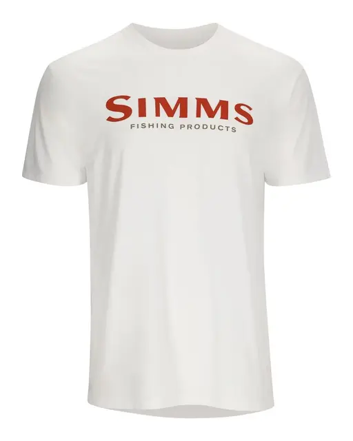 Simms Logo T-Shirt White M Behagelig bestselger logo T-skjorte 