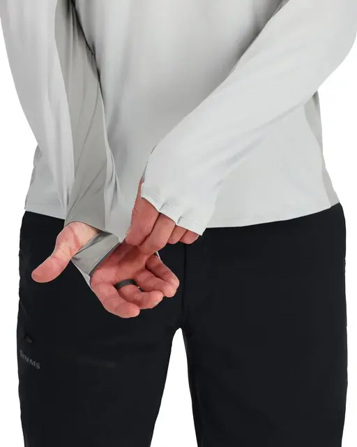 Simms Solarflex Crew Sterling/Cinder M Solbeskyttende genser for varme dager 