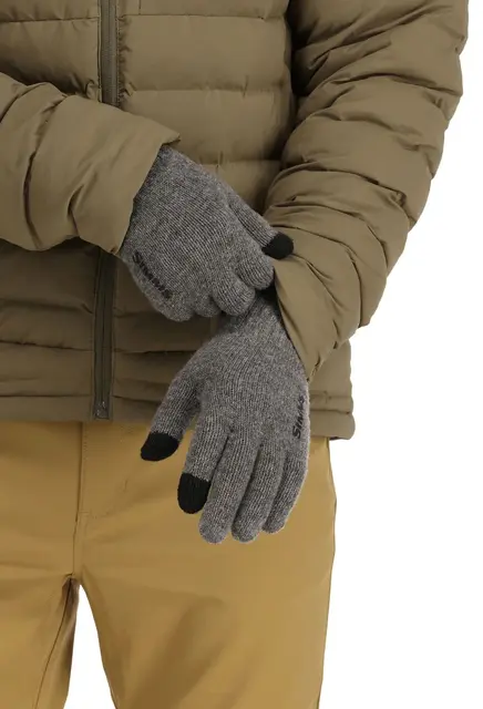 Simms Wool Full Finger Glove Steel S/M Varmende hansker med touchfunksjon 