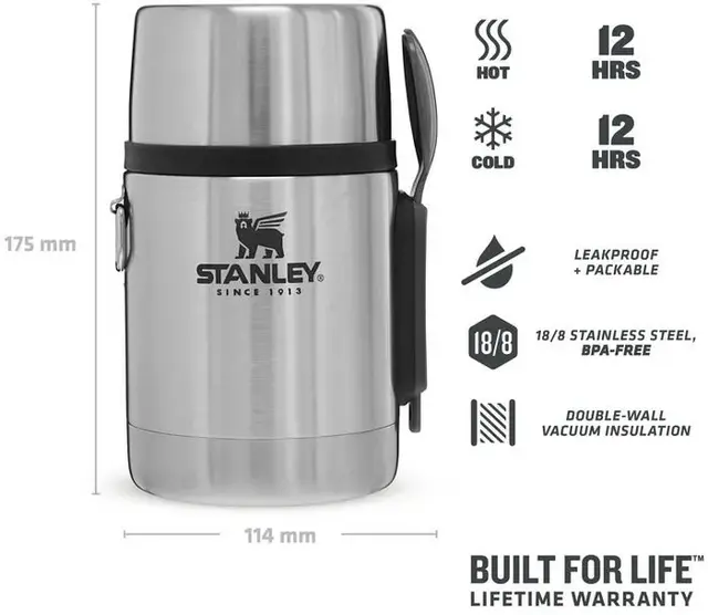 Stanley Adventure Vacuum Food Jar 0,5L Solid termos i rustfritt stål 