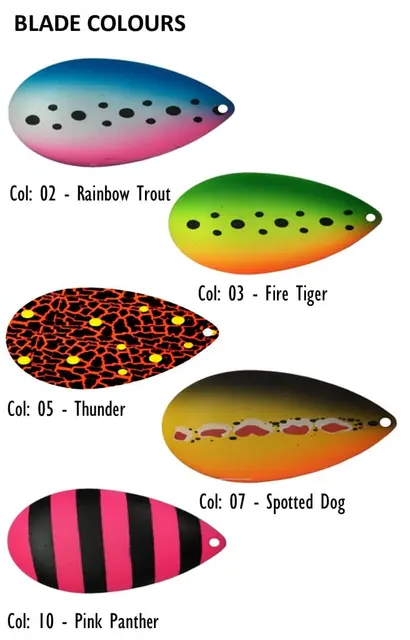 Tasmanian Devil Cow Bell Spotted Dog UV 90cm markdrag som etterligner fiskestim 