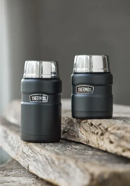 Thermos S/S King Mattermos Svart 0,71L Matt svart rustfri mattermos 