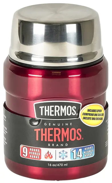 Thermos S/S King Mattermos Rød 0,47L Matt rød rustfri mattermos 