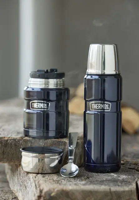 Thermos Stainless King Termos Blå 0,47L Termos i rustfritt stål med kopplokk 