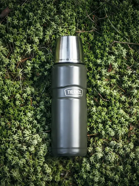 Thermos Stainless King Termos Army 0,47L Termos i rustfritt stål med kopplokk 