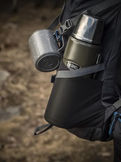 Thermos Stainless King Termos Army 1,2L Termos i rustfritt stål med håndtak 