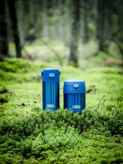 Thermos Funtainer Drikkeflaske m sugerør Blå 355ml 