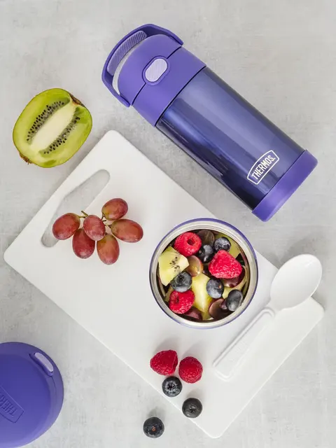 Thermos Funtainer Drikkeflaske m sugerør Violet 355ml 