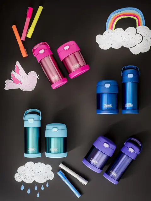 Thermos Funtainer Drikkeflaske m sugerør Violet 355ml 