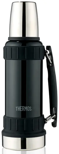 Thermos Work Termos Svart 1,2 L Rustfri ståltermos med stor kopplokk 