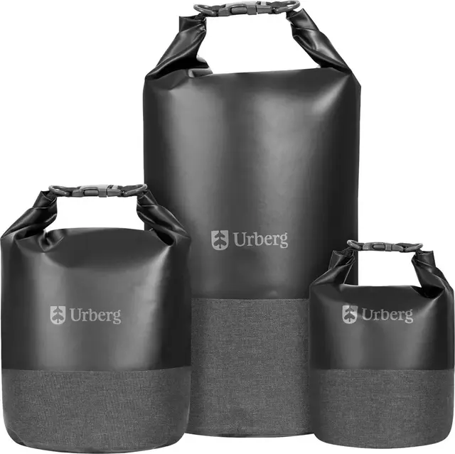 Urberg Welded Drybag Set Black Pakkposesett i TPU og PU 4L, 8L og 16L 