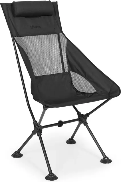 Urberg Wildlight High Chair G2 Black Sammenleggbar campingstol med høy rygg 