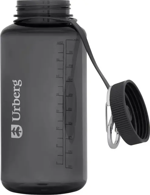 Urberg Tritan bottle 1000ml Asphalt Drikkeflaske med skrukork og karabinkrok 