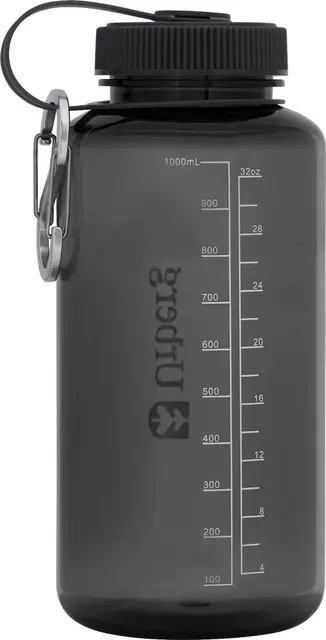 Urberg Tritan bottle 1000ml Asphalt Drikkeflaske med skrukork og karabinkrok 