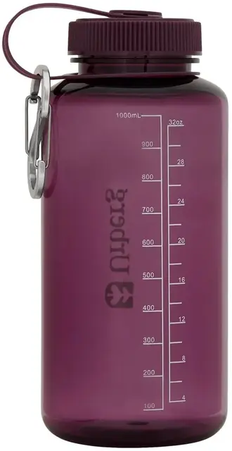 Urberg Tritan bottle 1000ml Dark purple Drikkeflaske med skrukork og karabinkrok 