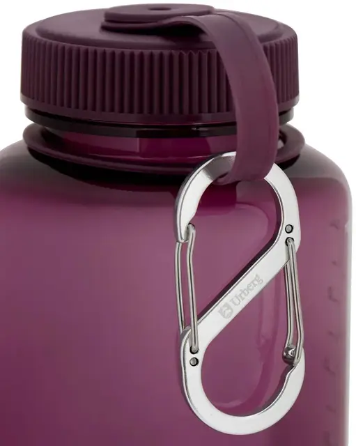Urberg Tritan bottle 1000ml Dark purple Drikkeflaske med skrukork og karabinkrok 