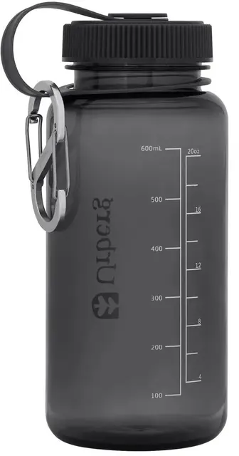Urberg Tritan bottle 600ml Asphalt Drikkeflaske med skrukork og karabinkrok 