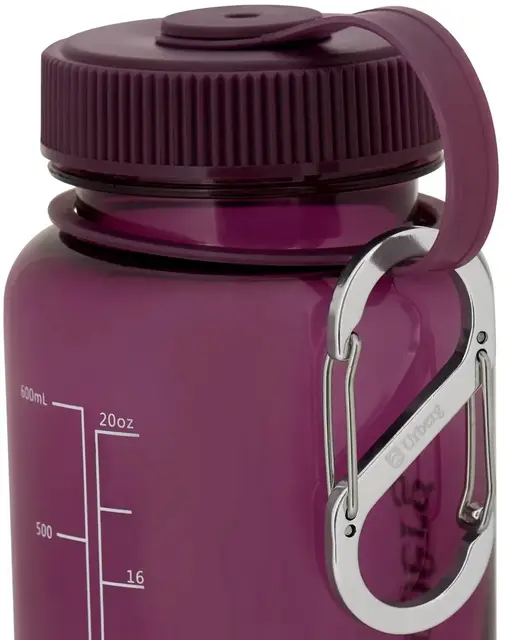 Urberg Tritan bottle 600ml Dark purple Drikkeflaske med skrukork og karabinkrok 