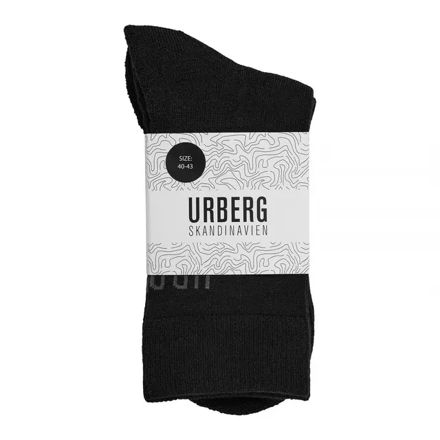 Urberg Hiking Wool Sock G2 36-39 Myke tur- og hverdagssokker Black beauty 