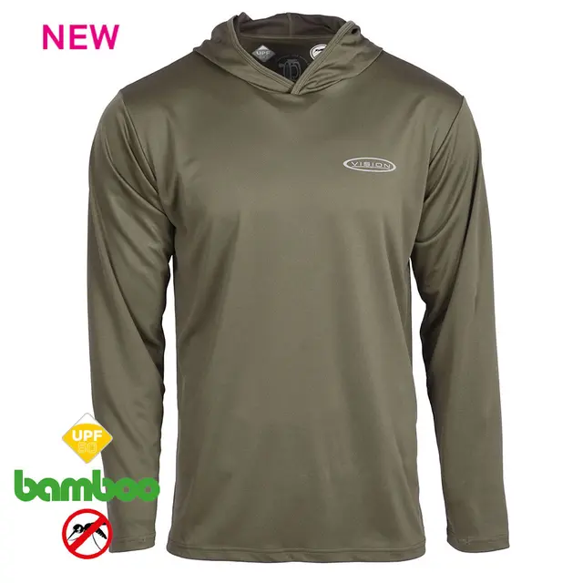 Vision Bamboo Bug & UV Hoodie S PaleO Teknisk hettegenser med anti-myggmiddel 
