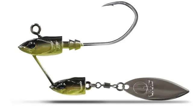 VMC TwinJig Green 2pk 7g #1/0 jigghode med spinnerblad 